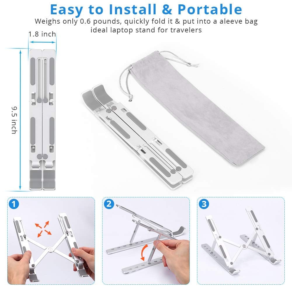 Picture of Laptop Stand Aluminum Alloy Adjustable Multi-angle Laptop Stand 10-17 inch Tab  Notebook laptop stand
