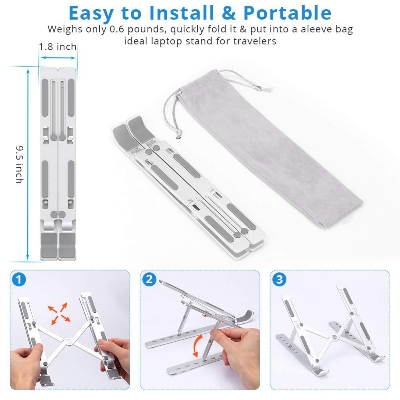 Picture of Laptop Stand Aluminum Alloy Adjustable Multi-angle Laptop Stand 10-17 inch Tab  Notebook laptop stand