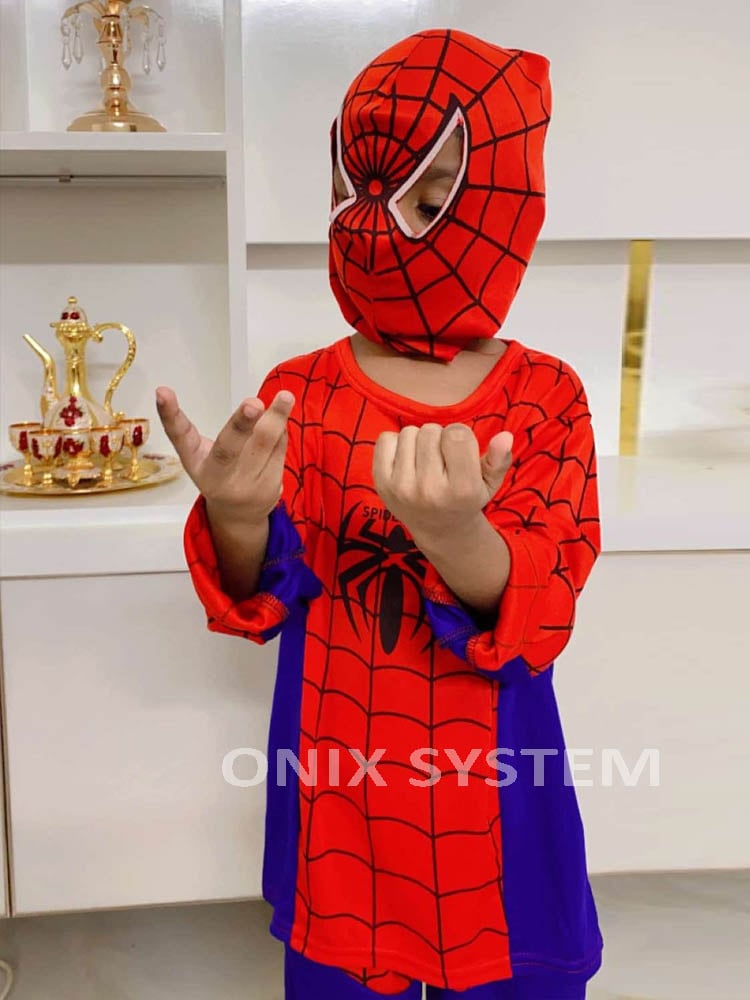 Picture of Spiderman Costume for Kids - Superhero Spiderman Dress for Boys & Girls - Multicolor