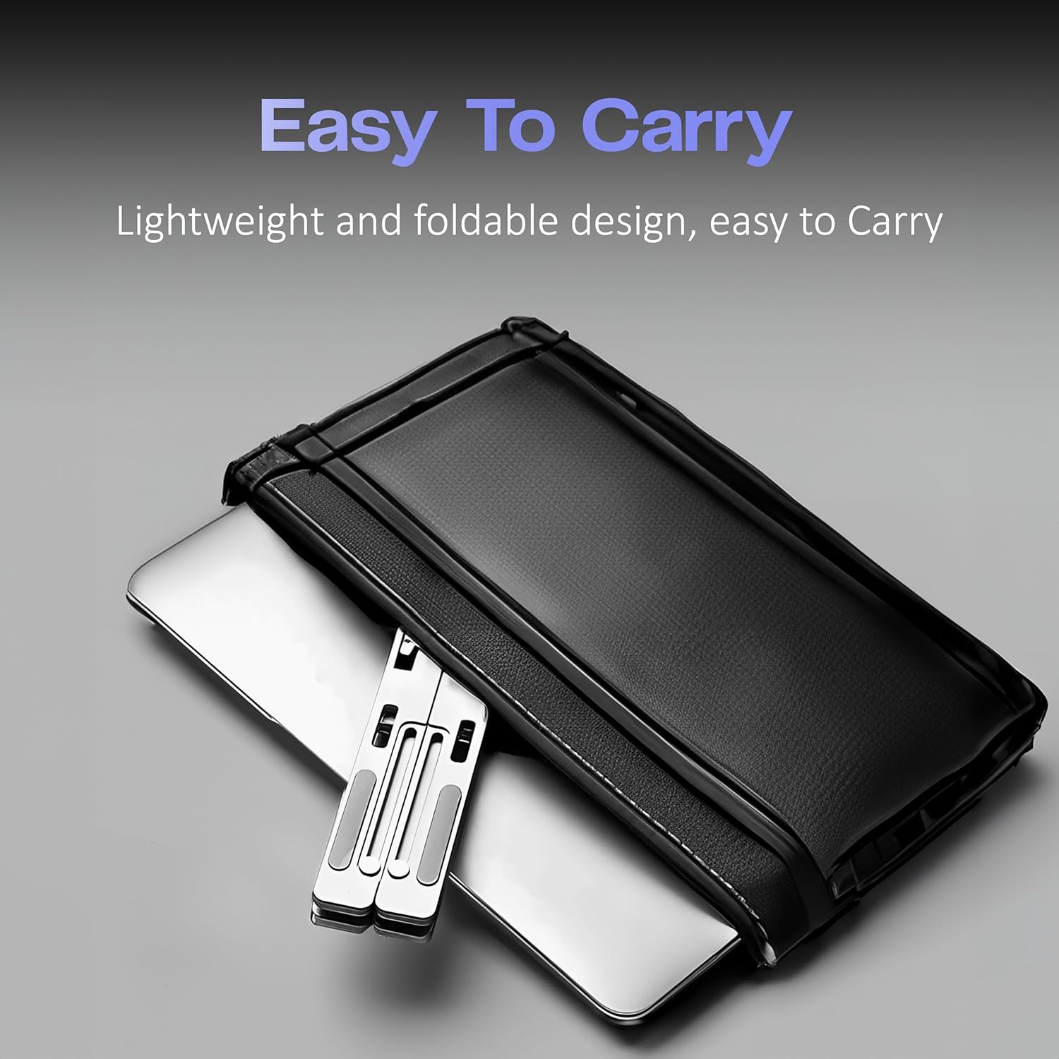 Picture of Portable Laptop Stand Aluminium Foldable Macbook Pro Support Adjustable Notebook Holder Tablet Base For Pc Computer Accessories - Laptop Table - Silver