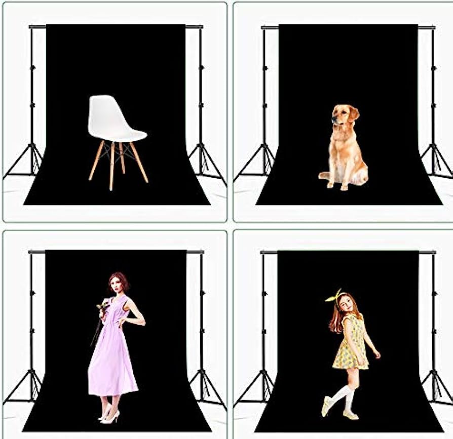 Picture of Black Screen 5x7 feet Backdrop Background for Photography Professional Video Studio Portrait Clothing Curtain