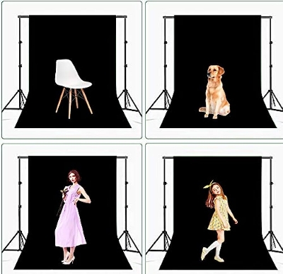 Picture of Black Screen 5x7 feet Backdrop Background for Photography Professional Video Studio Portrait Clothing Curtain