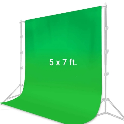 Picture of Green Screen , Blue, Black, White, Gray, Yellow Screen 5x7 feet Backdrop Background For Photography without stand 5ftx7ft  Background, perfect for television, video production Green Background Screen For Photography