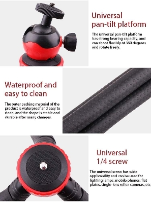 Picture of Portable Flexible Octopus Travel Tripod For Mobile & DSLR - Black