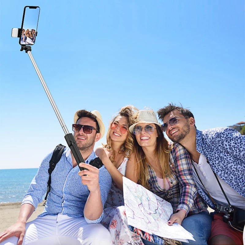 Picture of R1s Adjustable 4 in 1 Multifunctional Monopod Selfie Stick & Tripod with LED Selfie Light & Wireless Bluetooth Remote Control - Selfie Stick