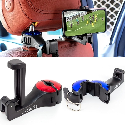 Picture of Adjustable Car Hooks Mobile Phone Holder Stand Portable Car Seat Back Fastener Universal Cell Phone Plastic Bracket Support - Multicolor