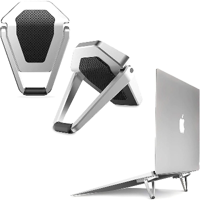 Picture of Universal Foldable Laptop Stand Metal Non-slip Mini Portable Notebook Heat Reduction Holder Laptop Accessories - Silver