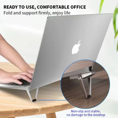 Picture of Laptop stand aluminum laptop holder alloy portable foldable tripod support bracket laptop accessorie - Silver