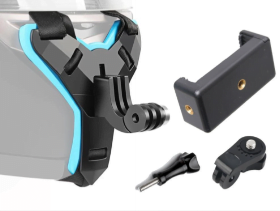Picture of Helmet Chin Mount With Mobile Holder (Action Camera Mount +Mobile Mount) Action Camera Helmet Mount Use for Smart Phone, Hero Go Pro