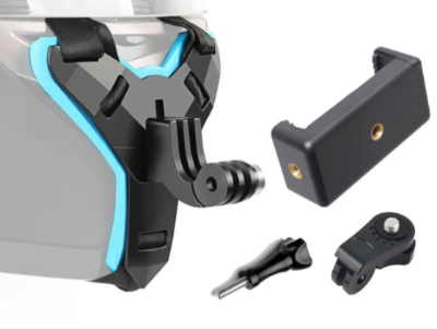 Picture of Helmet Chin Mount With Mobile Holder (Action Camera Mount +Mobile Mount) Action Camera Helmet Mount Use for Smart Phone, Hero Go Pro