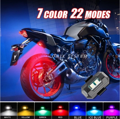 Picture of Universal Multi-Color Signal Airplane Blinking Strobe 7 Colors Rechargeable Waterproof Led Blinker Light Multipurpose for Bike Motorcycle Car Bicycle Drone Helmet 1 Piece