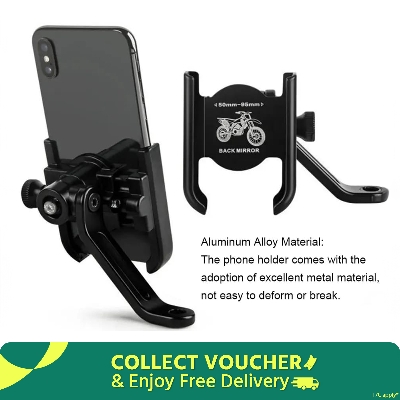 Picture of 03-H2 High Quality Metal bike Mobile Holder Motorcycle Mobile Phone Bracket Mountain Bike Aluminum Alloy Mobile Phone Holder Mobile Stand - Black
