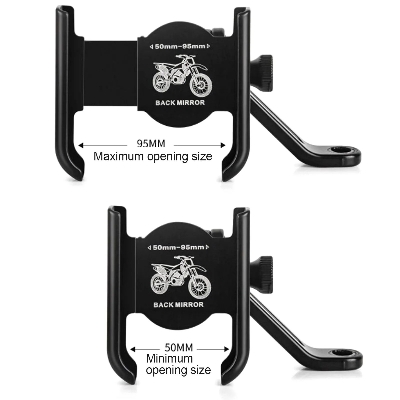 Picture of 03-H2 High Quality Metal bike Mobile Holder Motorcycle Mobile Phone Bracket Mountain Bike Aluminum Alloy Mobile Phone Holder Mobile Stand - Black
