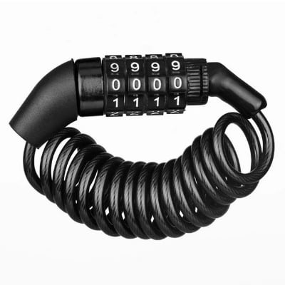 Picture of Helmet Lock 4 Digit Combination password Changeable Strong Cable-Black( Set Lock)