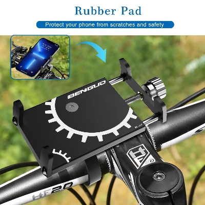 Picture of BG-87 Aluminum Motorcycle Bike Bicycle Full Metal Bike Phone Holder Handlebar Mount - Black