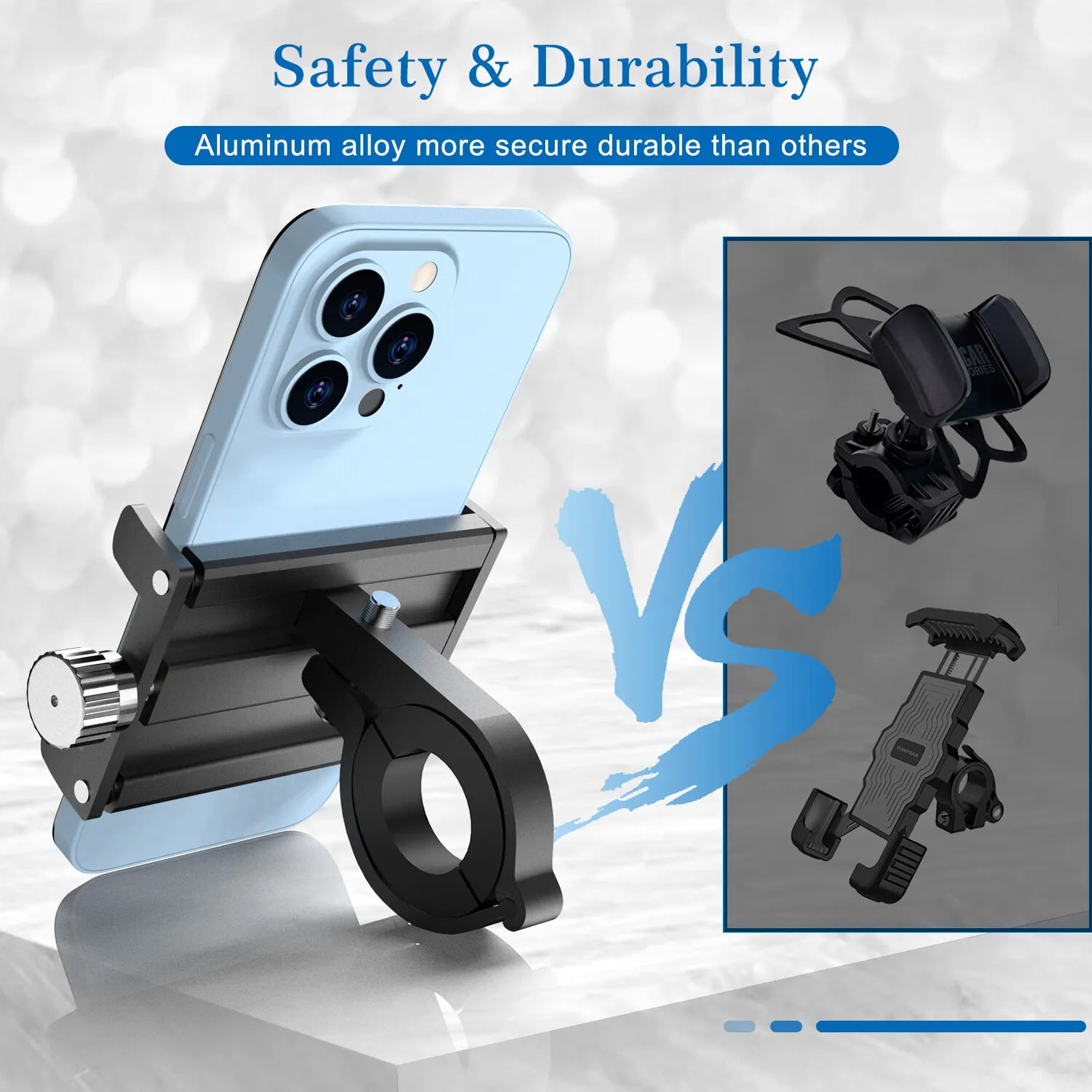 Picture of BG-87 Aluminum Motorcycle Bike Bicycle Full Metal Bike Phone Holder Handlebar Mount - Black
