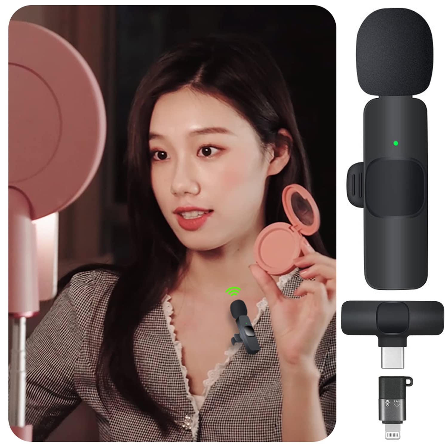 Picture of K8 Wireless Microphone Professional Lapel Lavalier Microphone Remove Noise For Type C Microphone