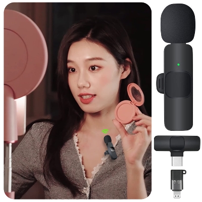 Picture of K8 Wireless Microphone Professional Lapel Lavalier Microphone Remove Noise For Type C Microphone