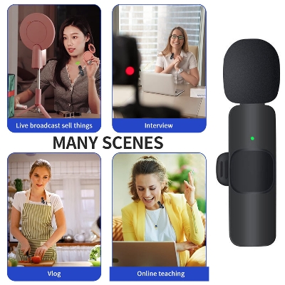 Picture of K8 Wireless Microphone Professional Lapel Lavalier Microphone Remove Noise For Type C Microphone