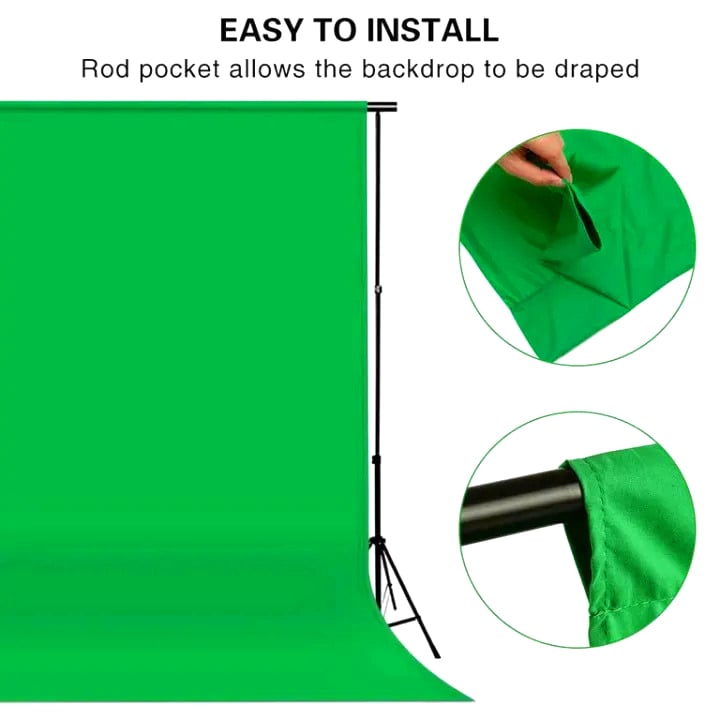 Picture of Green Screen 5.5 X 9 Feet Backdrop Background For Photography Without Stand - Green