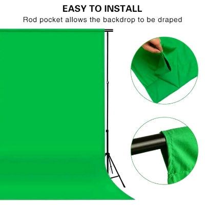 Picture of Green Screen 5.5 X 9 Feet Backdrop Background For Photography Without Stand - Green