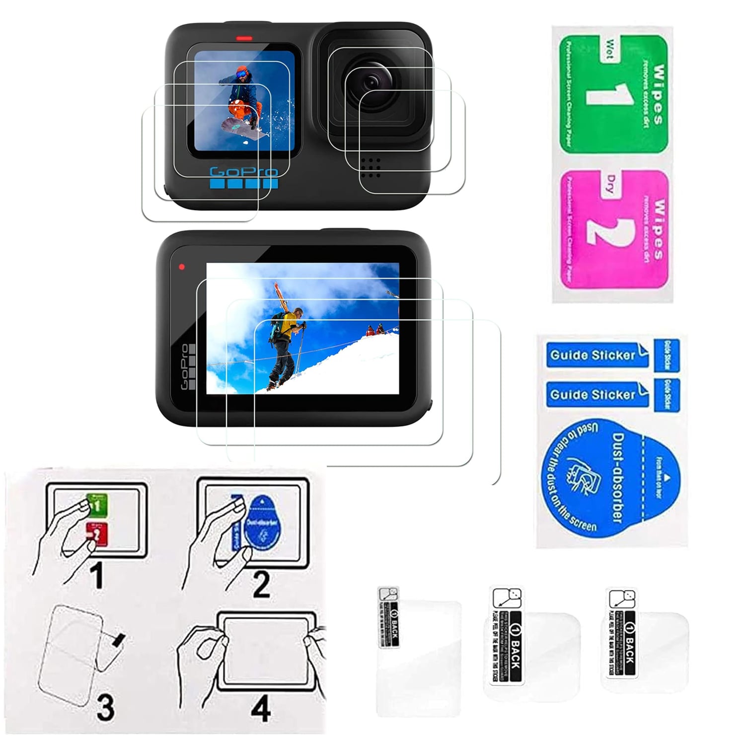 Picture of Tempered Glass Screen Lens Protector for GoPro Hero 9 /10/11/12 GoPro Screen & Lens Protector