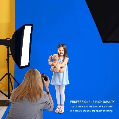 Picture of Blue Screen 5x7 feet Backdrop Background For Photography without stand 5x7 ft Background Screen, perfect for television, video production - Blue