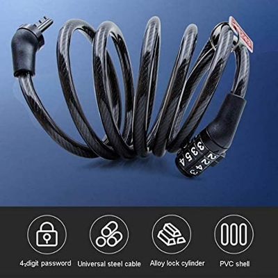 Picture of 4 digit set password safety helmet lock - cycle accessories - Black