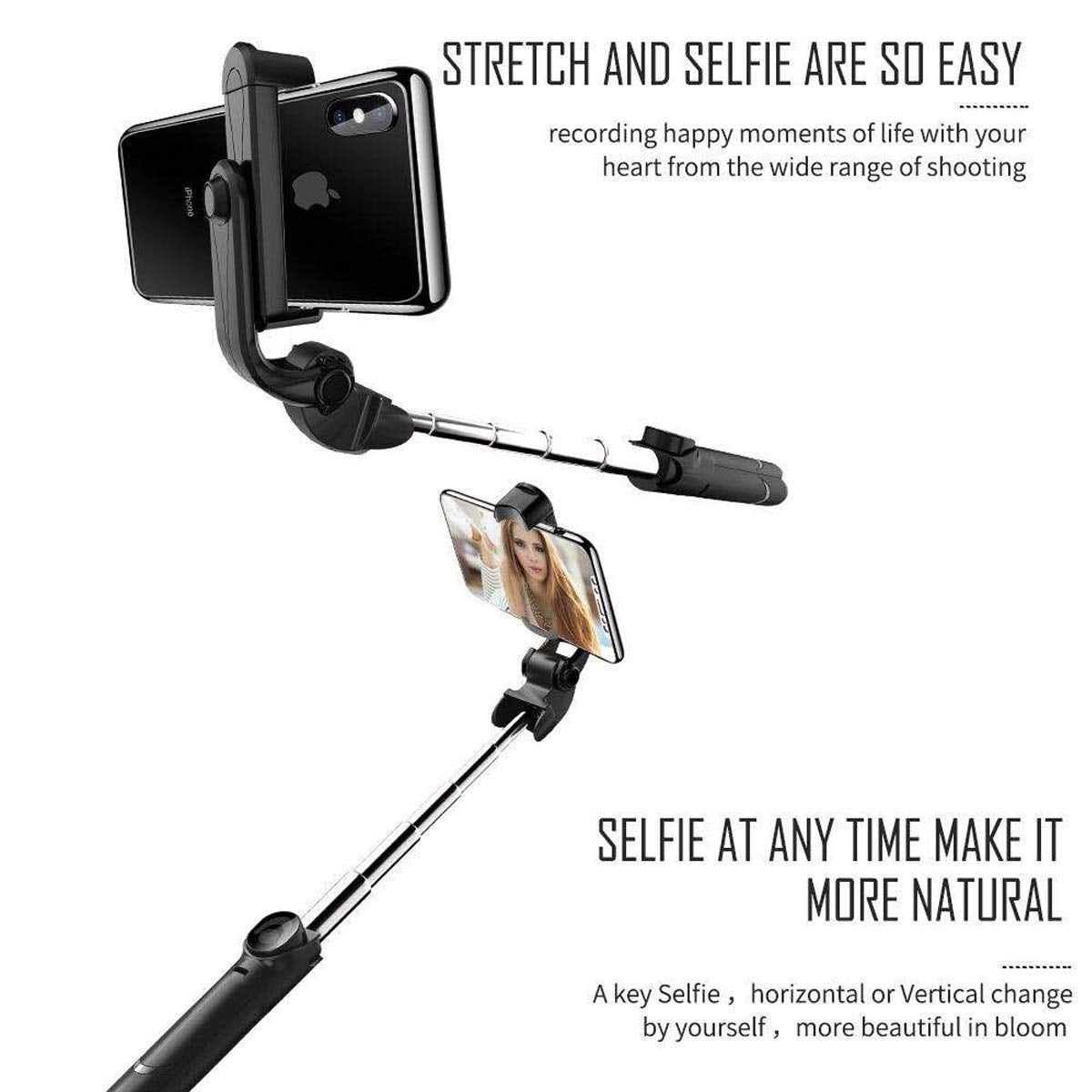 Picture of Stand XT-02/ Aluminium Alloy Bluetooth Remote Control Selfie Stick - Black