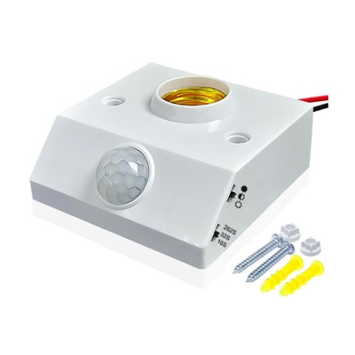 Picture of Motion Sensor Holder PIR Infrared Sensor Switch Automatic for E27 Light Bulb Human Body Induction LED Light Lamp Holder Patch System White