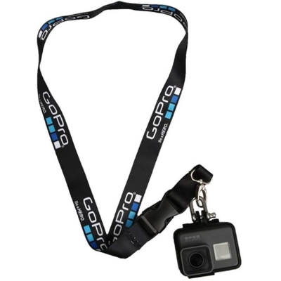 Picture of GoPro Neck Mount Strap – Adjustable Lanyard for Action Camera | Hands-Free POV Holder (Black) - Black