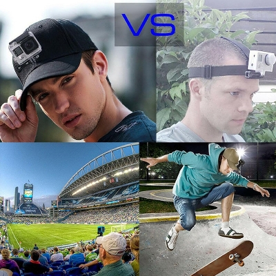 Picture of GoPro Hat Mount Cap – Adjustable Baseball Hat Camera Mount with J Hook & Screw | Hands-Free Action Camera Holder - Black