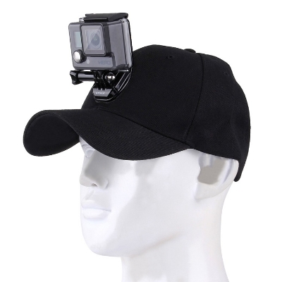 Picture of Outdoor Baseball Cap with Action Camera Mount Holder for GoPro Hero 10/9/8/7/6/5, DJI Osmo Action & SJCAM - Black - Black