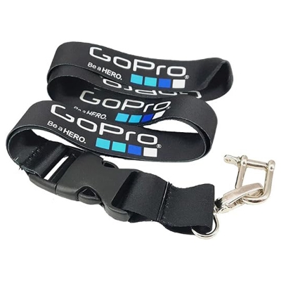 Picture of GoPro Compatible Adjustable Neck Mount Lanyard - Universal Action Camera Safety Strap (Black) - Black