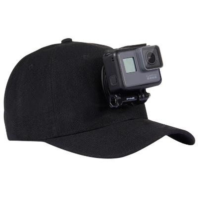 Picture of GoPro Hat Mount – Adjustable Cap Camera Holder with J Hook | Hands-Free Use - Black