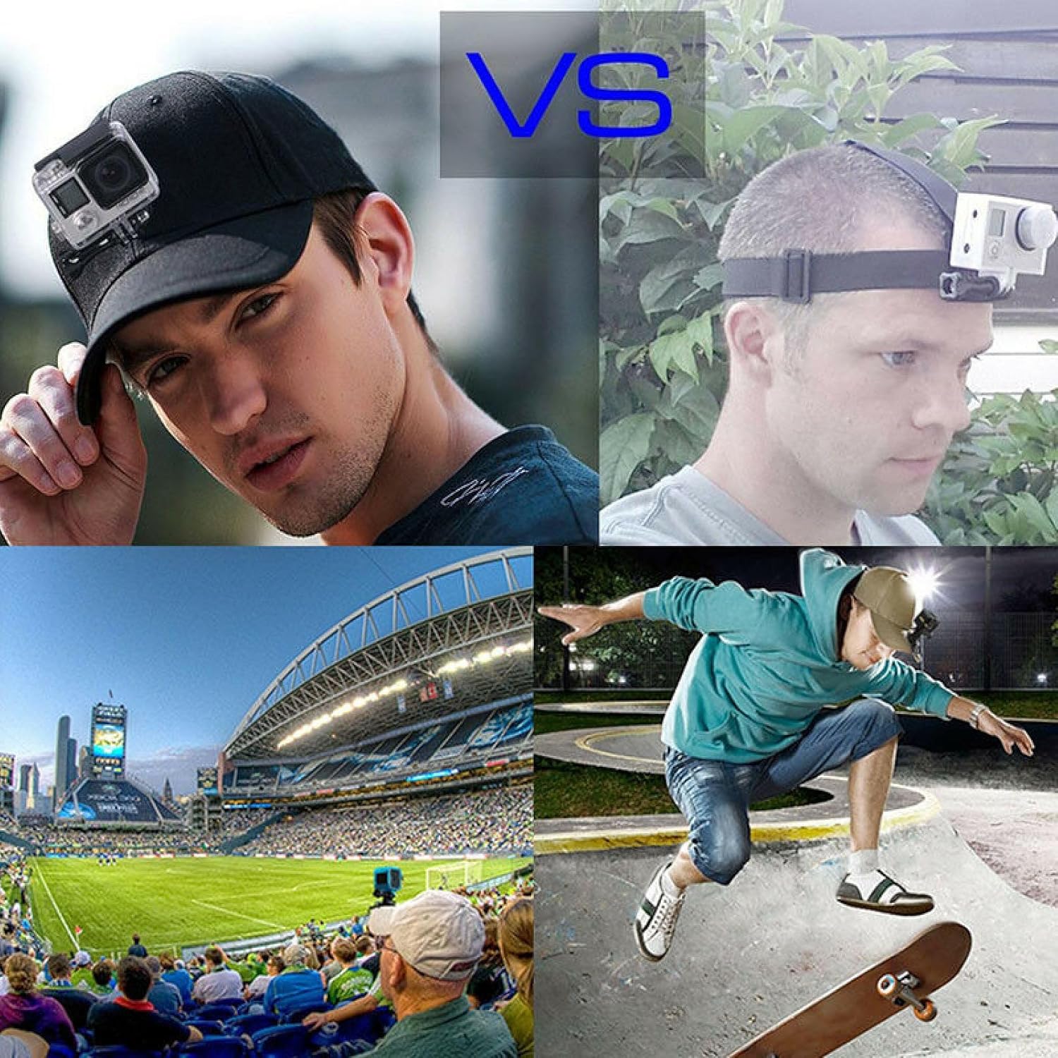 Picture of GoPro Hat Mount – Adjustable Cap Camera Holder with J Hook | Hands-Free Use - Black