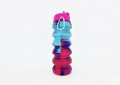 Picture of Foldable Leak-Proof Silicone Water Bottle-Pink
