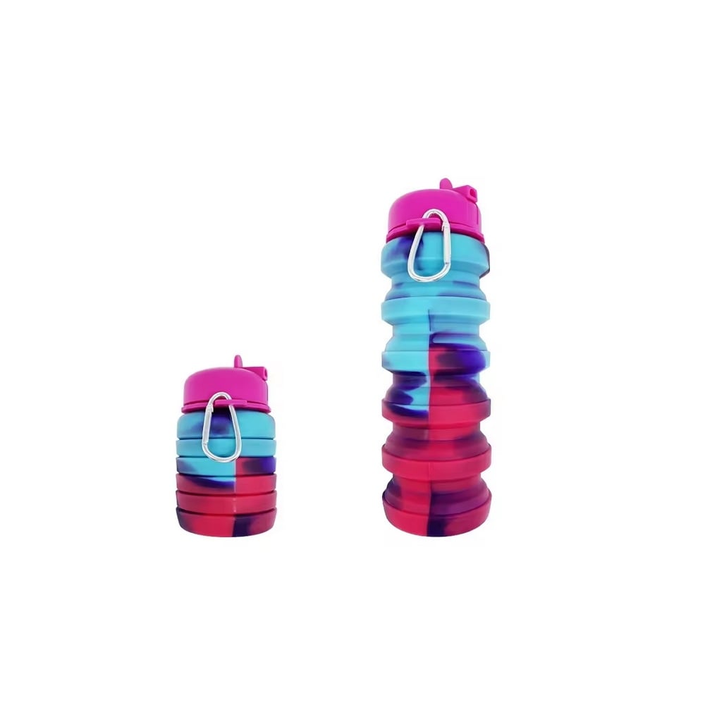 Picture of Foldable Leak-Proof Silicone Water Bottle-Pink
