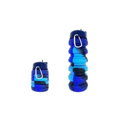 Picture of Foldable Leak-Proof Silicone Water Bottle-Blue