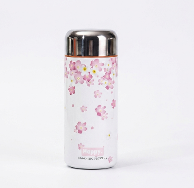 Picture of 300ml High Quality SS Thermos Water Bottle -Pink Flower
