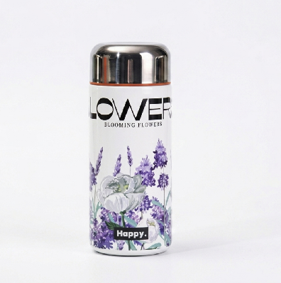 Picture of 300ml High Quality SS Thermos Water Bottle -Purple Flower