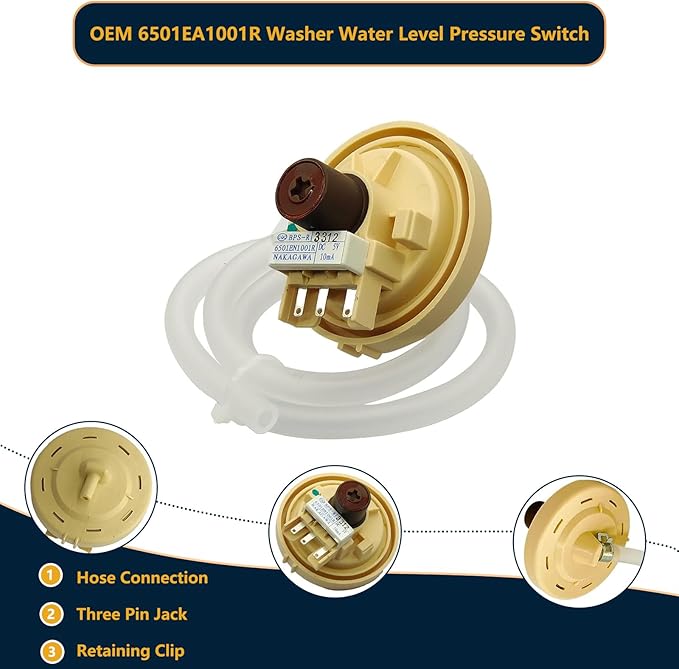 Washing Machine Sensor Water Level Sensor. Washer Pressure Sensor Washer, Water Level Pressure Sensor Compatible with LG