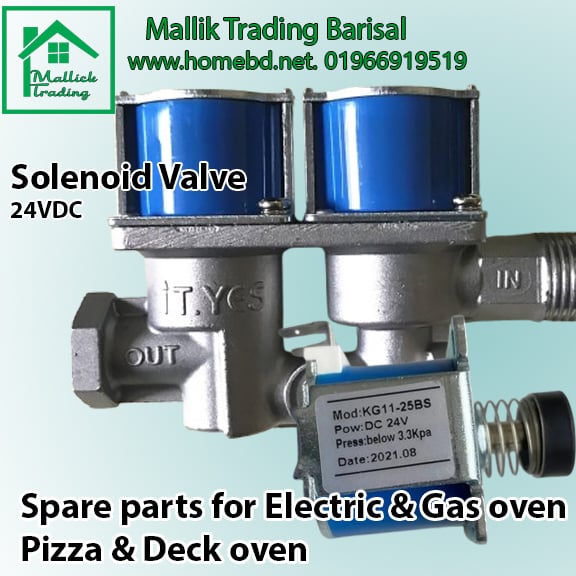 Pizza oven, Deck oven, Gas Oven, Gas Oven Stove Cooker and Fryer. Universal Solenoid Valve 24VDC. High Quality and Pressure Control Safety, Lpg Gas Solenoid Regulator Valve