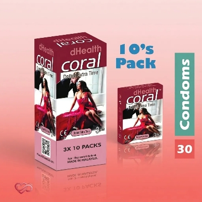 Picture of Coral Dotted Extra Time Full Box 10's Pack (30 Pcs)
