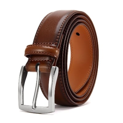 Picture of Men's Genuine Leather Belt Versatile Metal Pin Buckle Belt Luxury Strap Male Belt Business Casual Belt