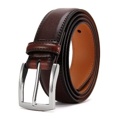Picture of Men's Genuine Leather Belt Versatile Metal Pin Buckle Belt Luxury Strap Male Belt Business Casual Belt
