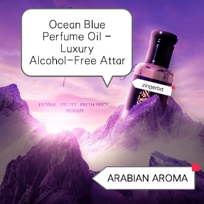 Picture of Ocean Blue Perfume Oil – Luxury Alcohol-Free Attar | Fresh Aquatic, Aromatic and Woody Scent | Long Lasting Unisex Perfume Oil for Daily Wear or Special Occasions