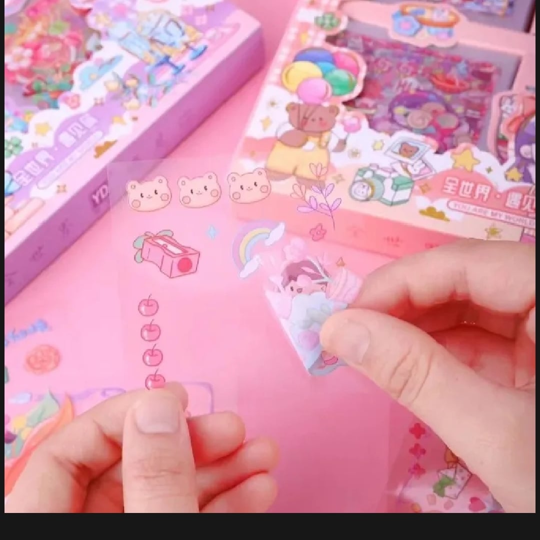Picture of 100PCS/SET Stickers Gift Cute Cartoon Ins Sweetheart Girl Material Diary Decorative Stickers Kawaii Planner Stickers |