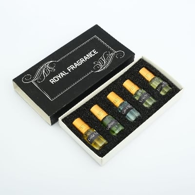 Picture of Attar Combo Pack 5 in 1 for Men - Traditional Fragrance Ator - Royal Perfume Package --Black