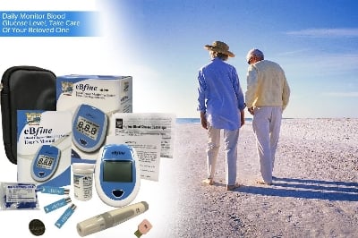 Picture of THIWAN eBfine Blood Glucose Monitoring Testing   Blood Glucose Meter Diabetic Monitoring Machine | |-Multicolor